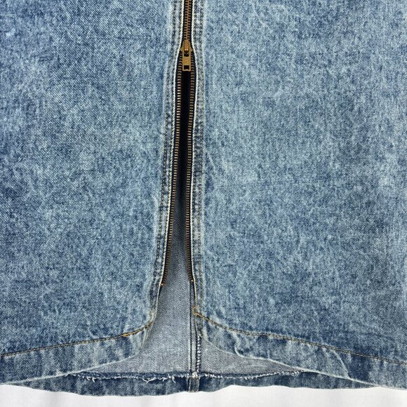 VTG Stonewashed Denim Skirt Juniors Size 13 100% Cotton Front Zip Y2K Streetwear - Picture 6 of 11